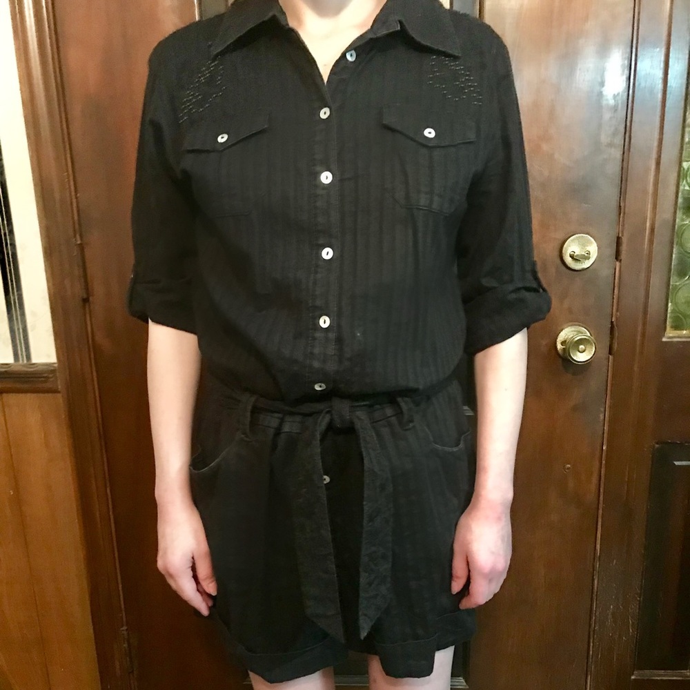 Da-Nang Long Sleeve Black Romper.